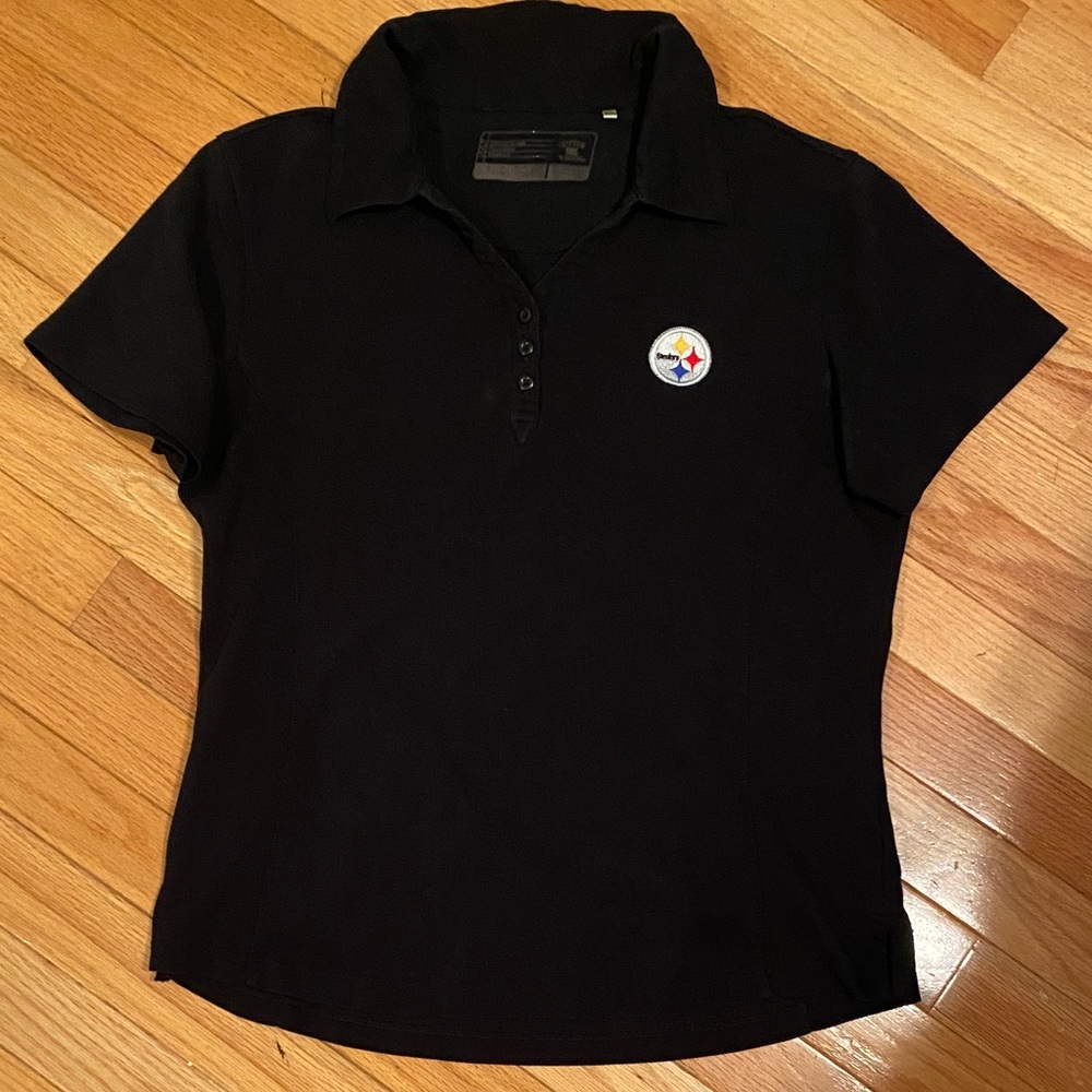 Pittsburgh Steelers Women's Slim Fit Black Polo